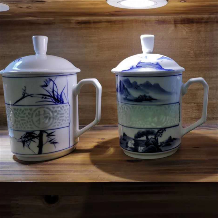 高端会议杯 景德镇手绘茶杯 亮丽陶瓷图片