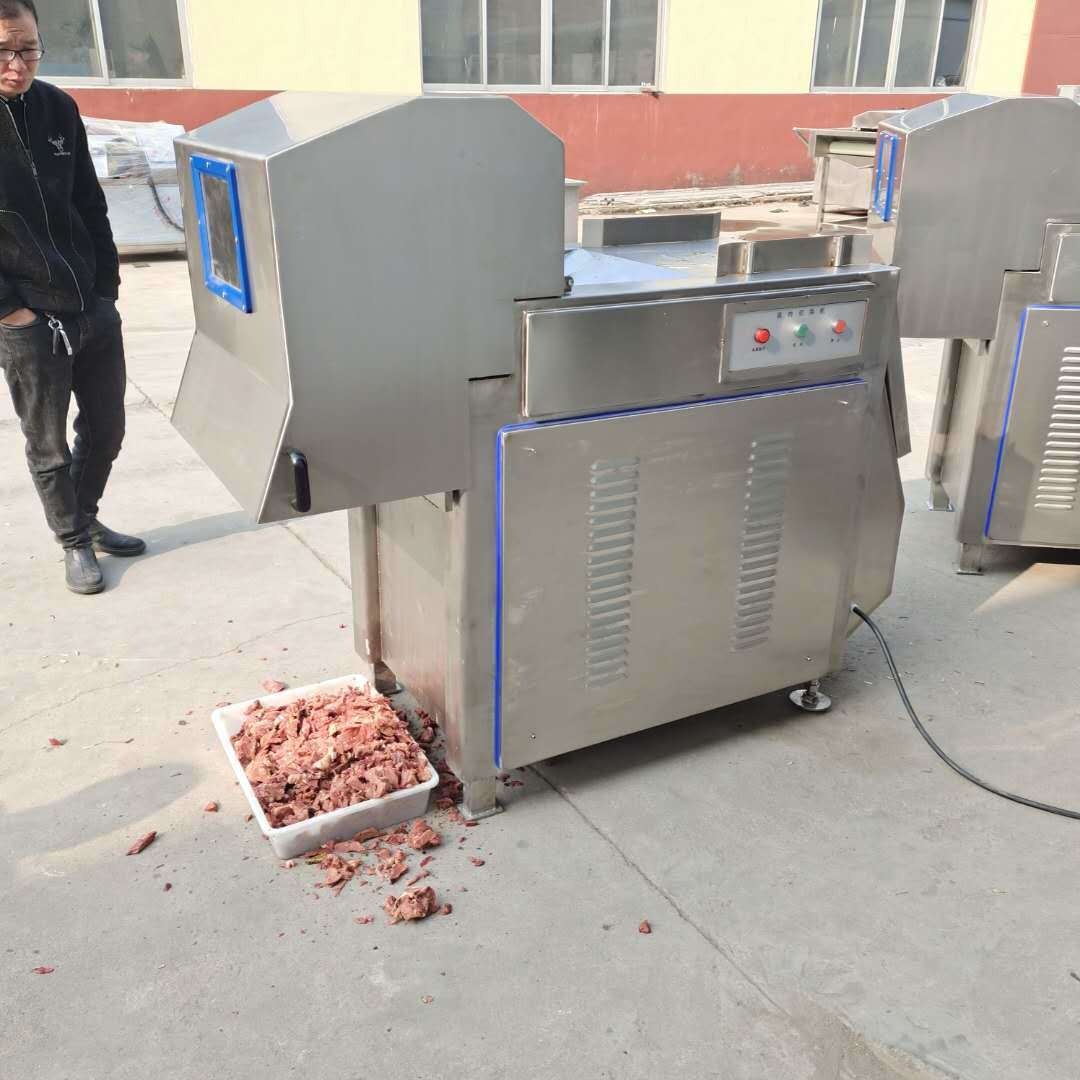 冻盘牛腩切块机 冷冻猪肉切块机 冻板五花肉破碎设备 义康供应图片