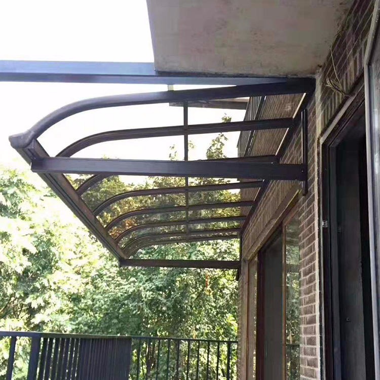 透明防晒遮雨棚 阳台遮阳棚 别墅露台棚 铝合金雨棚 独立排水系统