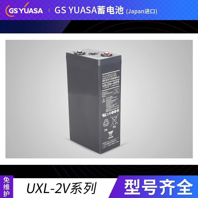 GS-YUASA蓄电池UXL44-12不间断电源UPS阀控式免维护EPS直流屏设备电瓶专用风力发电 应急能源 安防系统