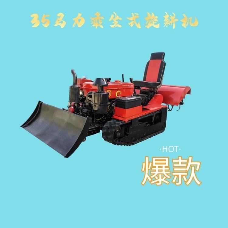 旋耕机价格 小型乘坐式方便操作的履带式微耕机正丰果园开沟施肥回填一体机