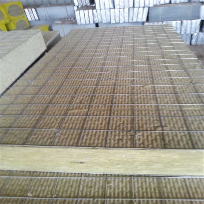 插丝网织岩棉板，铁丝岩棉复合板，80mm防水插丝岩棉板价格图片