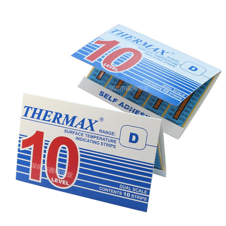 原装英国温度美THERMAX 测温纸 变色热敏试纸 10格B 77-127度包邮