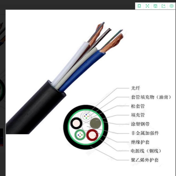 厂家直销光电复合缆GYTA-8B1RVV2X1.0 8芯光缆加2芯1平方电源线