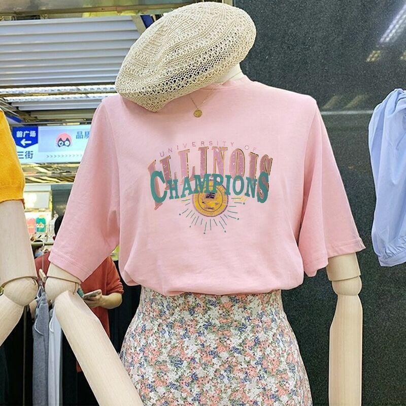 便宜新款女式T恤夏季短袖清货广州女装T恤批发