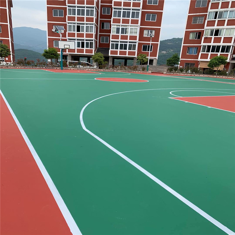 奥美佳 塑胶篮球场铺装 羽毛球场地地板 硅PU篮球场