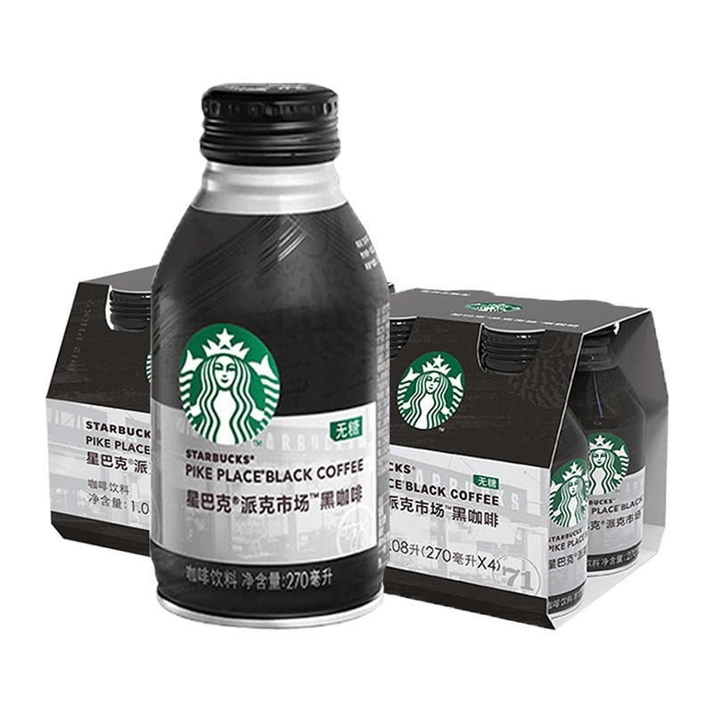 Starbucks/星巴克派克市场无糖0脂0能量即饮黑咖啡270ml