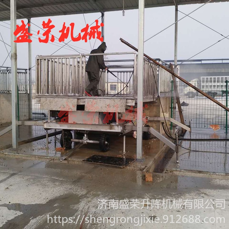 扬州养猪场装猪升降台 盛荣SJG3-3固定式装猪台价格 移动式卸猪台生产厂家