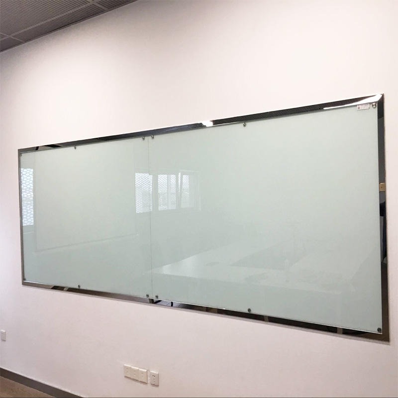 可挂式玻璃白板 固定白板玻璃 带磁玻璃钢白板写字板-优雅乐
