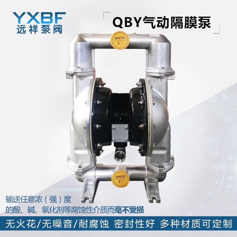 气动隔膜泵 远祥泵阀 QBY/QBK小流量泵 不锈钢气动隔膜泵图片