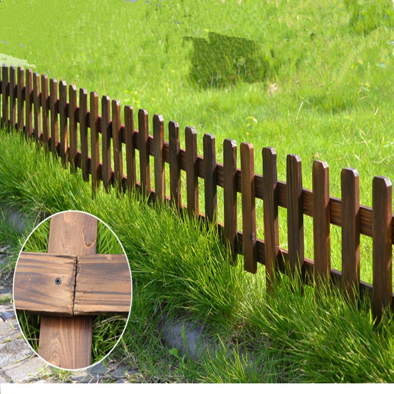 佳星户外防腐木栅栏 碳化木围栏 实木栏杆 花园木门 木格栅装饰宠物图片