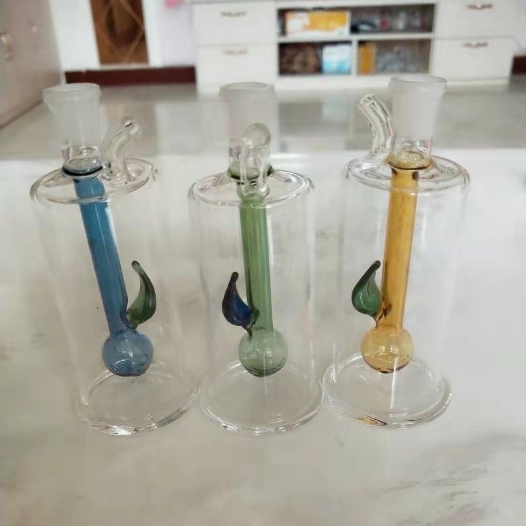 运腾玻璃制品     厂家直销     玻璃水烟壶   小号彩炮玻璃烟具图片