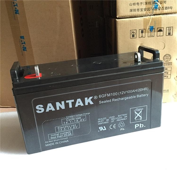 SANTAK蓄电池6GFM100 免维护铅酸蓄电池12V100AH价格