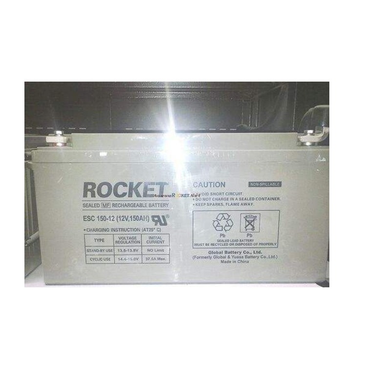 韩国火箭蓄电池ESH150-12  火箭蓄电池12V150AH 免维护蓄电池 应急储能专用