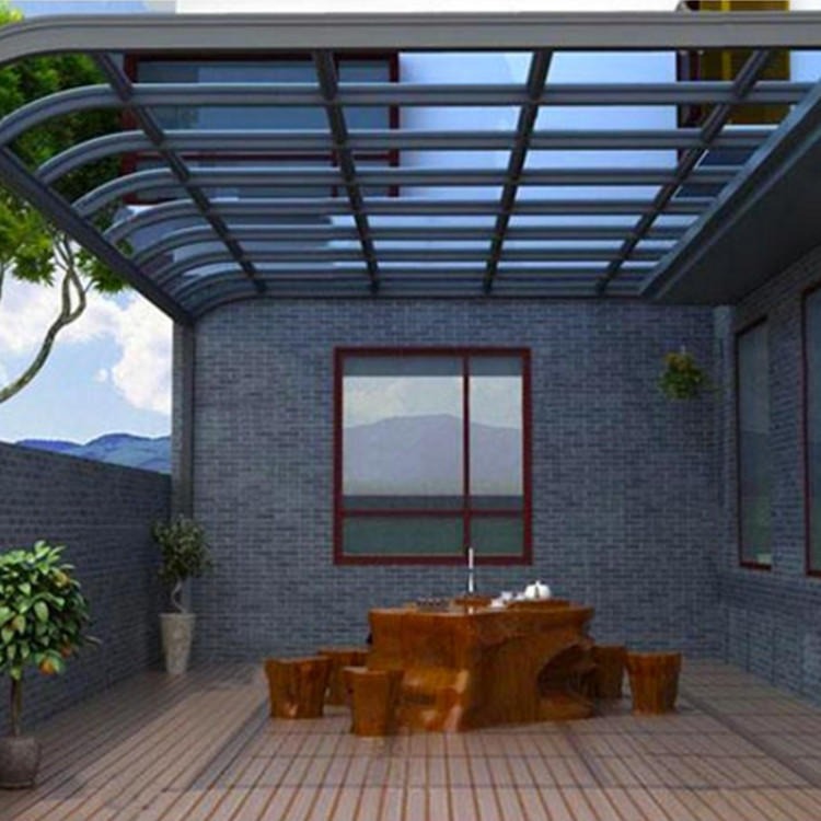 铝合金透明雨篷 透明遮雨棚 耐力板雨棚 家用无声雨搭  阳台窗户挡雨棚