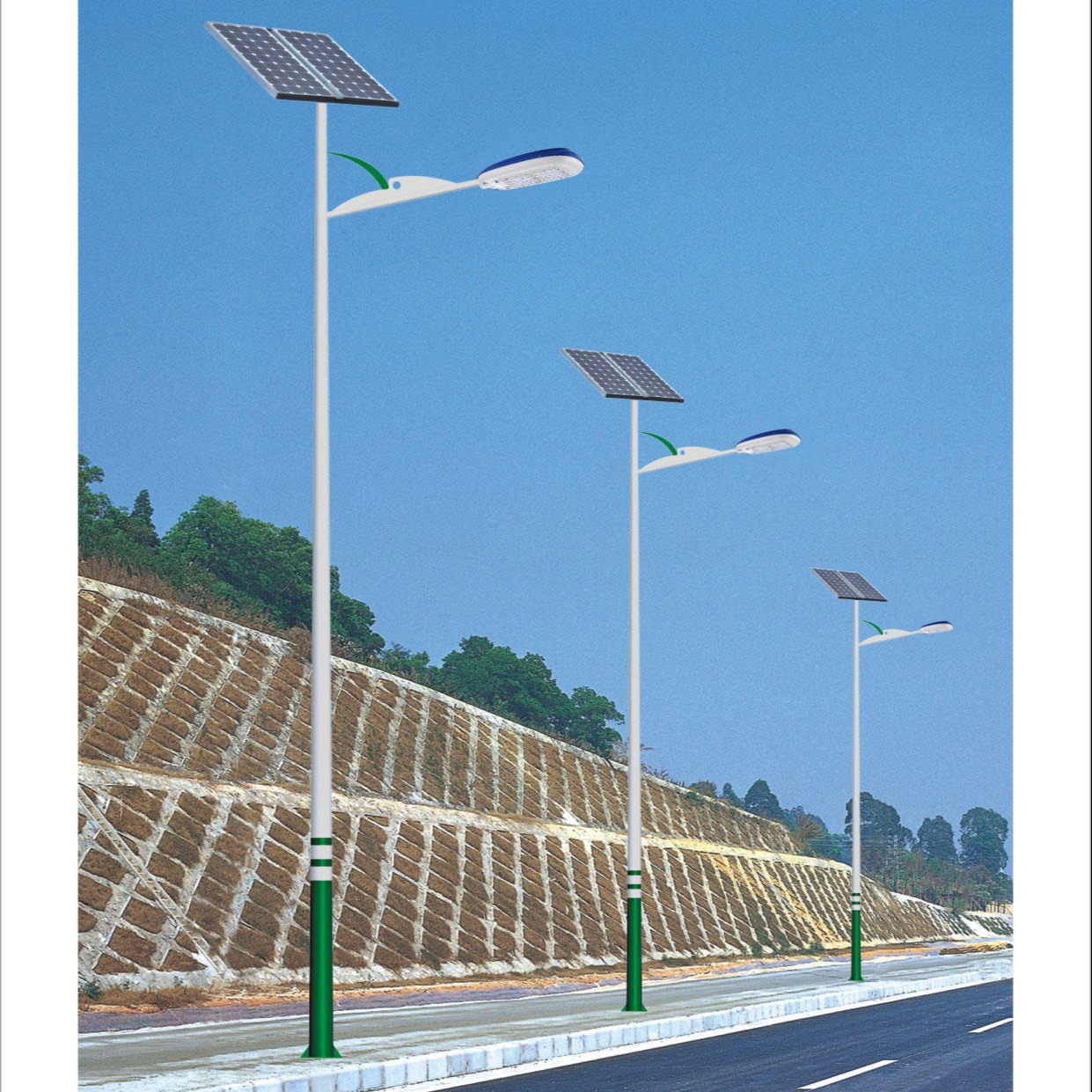 太阳能灯具厂直销  城市道路高杆路灯  庭院户外led路灯可定制图片