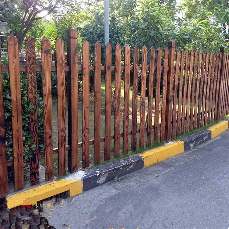 防腐木围墙防护栅栏  碳化木实木护栏 佳星图片