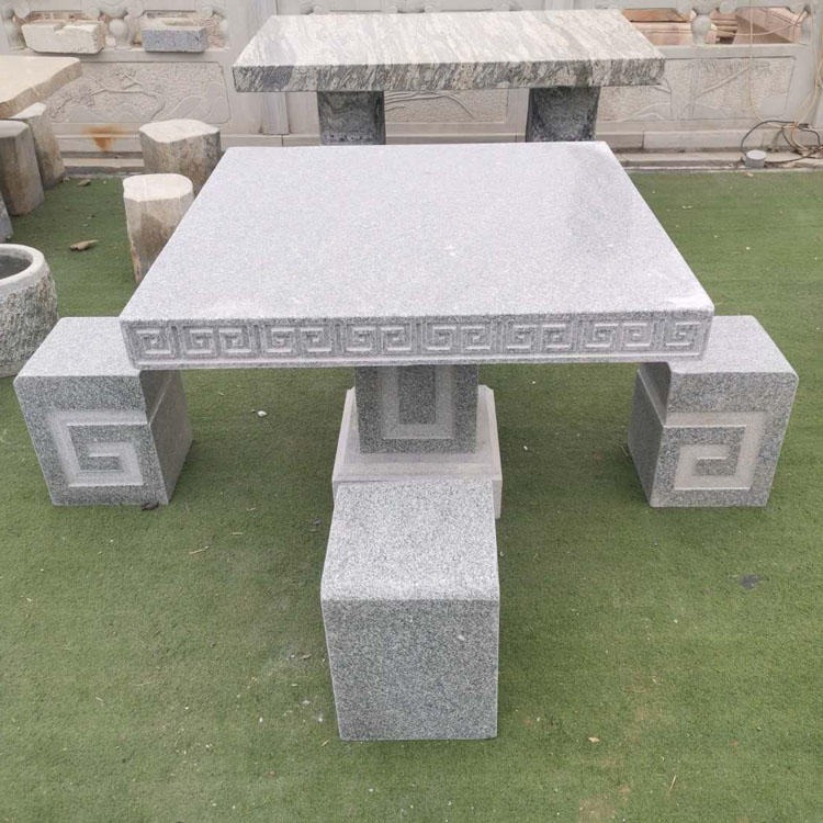 石头方桌 石雕方桌 天然方桌 庭院石方桌 佰盛