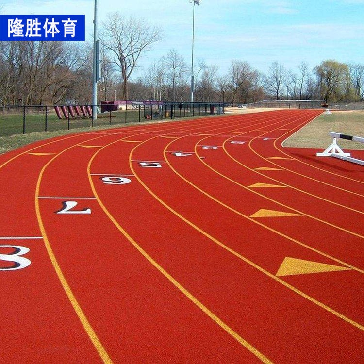 学校塑胶跑道 混合型塑胶跑道 隆胜体育 免费设计 施工效率