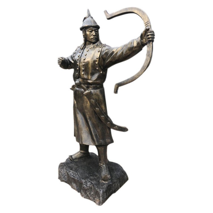 佰盛 士兵雕塑厂家 拉弓打把雕塑模型 铸铜蒙古士兵雕塑摆件  支持定制