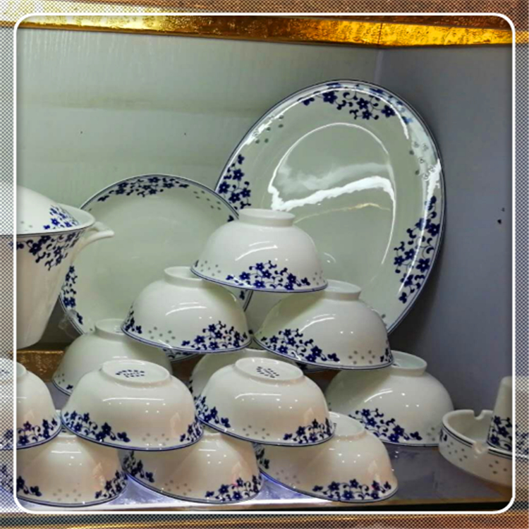 陶瓷碗家用吃饭 骨瓷保鲜碗套装 56头骨瓷餐具批发定做图片