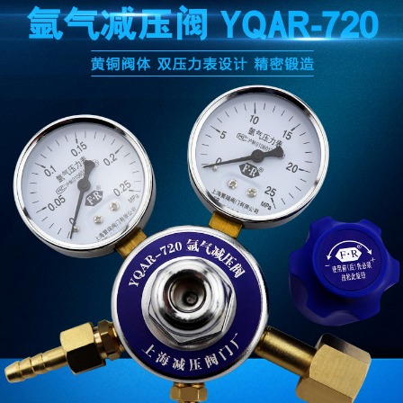 YQAR-720氩气减压阀 双表头氩气钢瓶减压器 氩气压力表 上海减压阀门厂