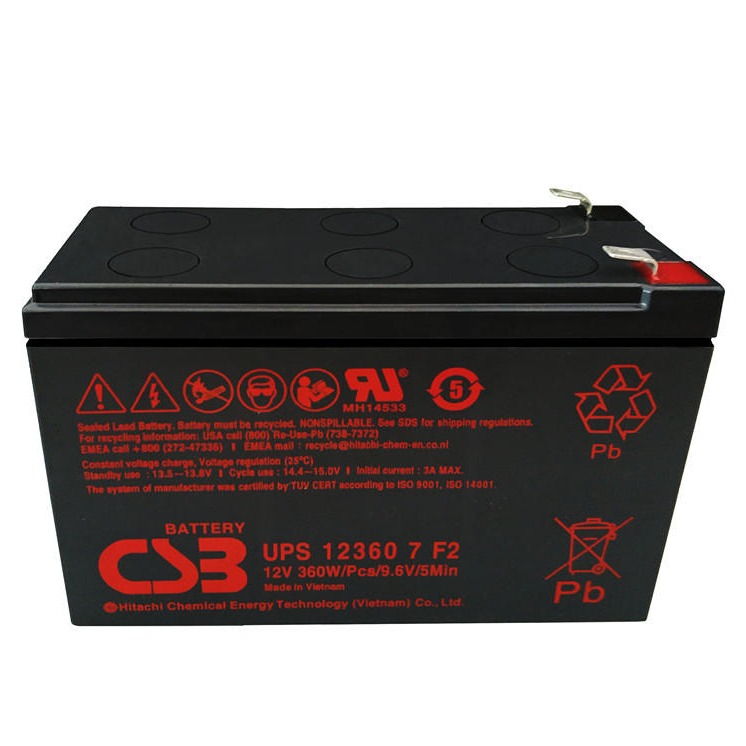 CSB蓄电池UPS12360 7 F2 台湾CSBUPS12360 7 F2 12V 60w/cell铅酸免维护蓄电池图片