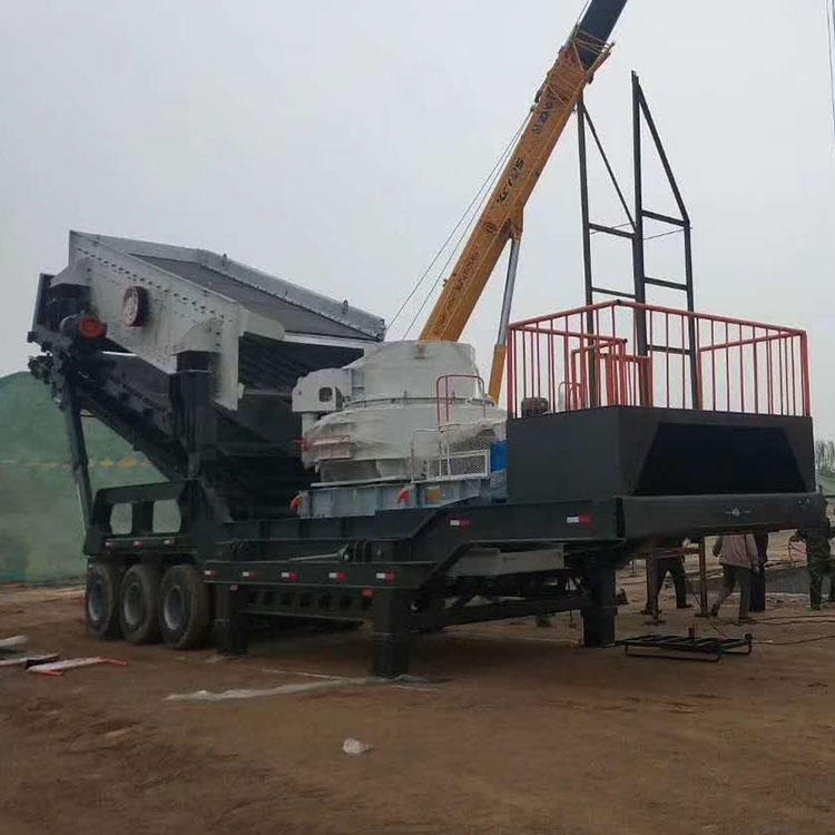 50-80吨移动式石头制砂机 豫中 青石制砂生产线 建筑垃圾粉碎制砂机