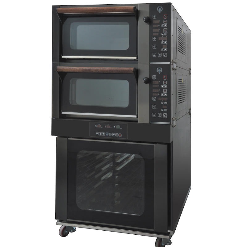 马牌两层两盘烤箱带10盘发酵箱黑钛金材质   MK-902C+710型 厂家直销图片