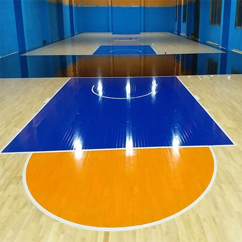 运动实木地板 篮球馆实木地板施工 体育实木地板翻新 双鑫厂家图片