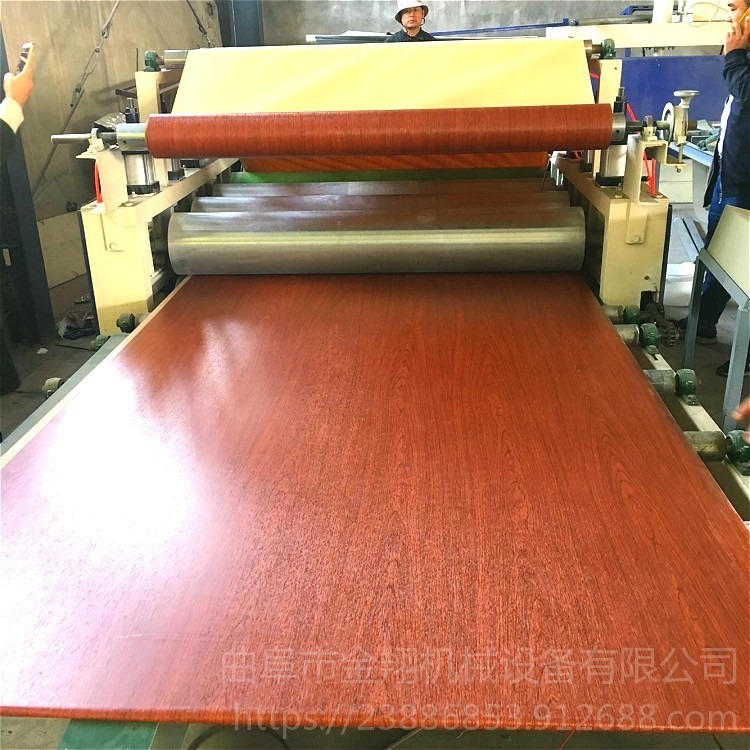 岩板餐桌密度板覆pvc贴面机 自动修边木饰面板pet高光膜平贴机