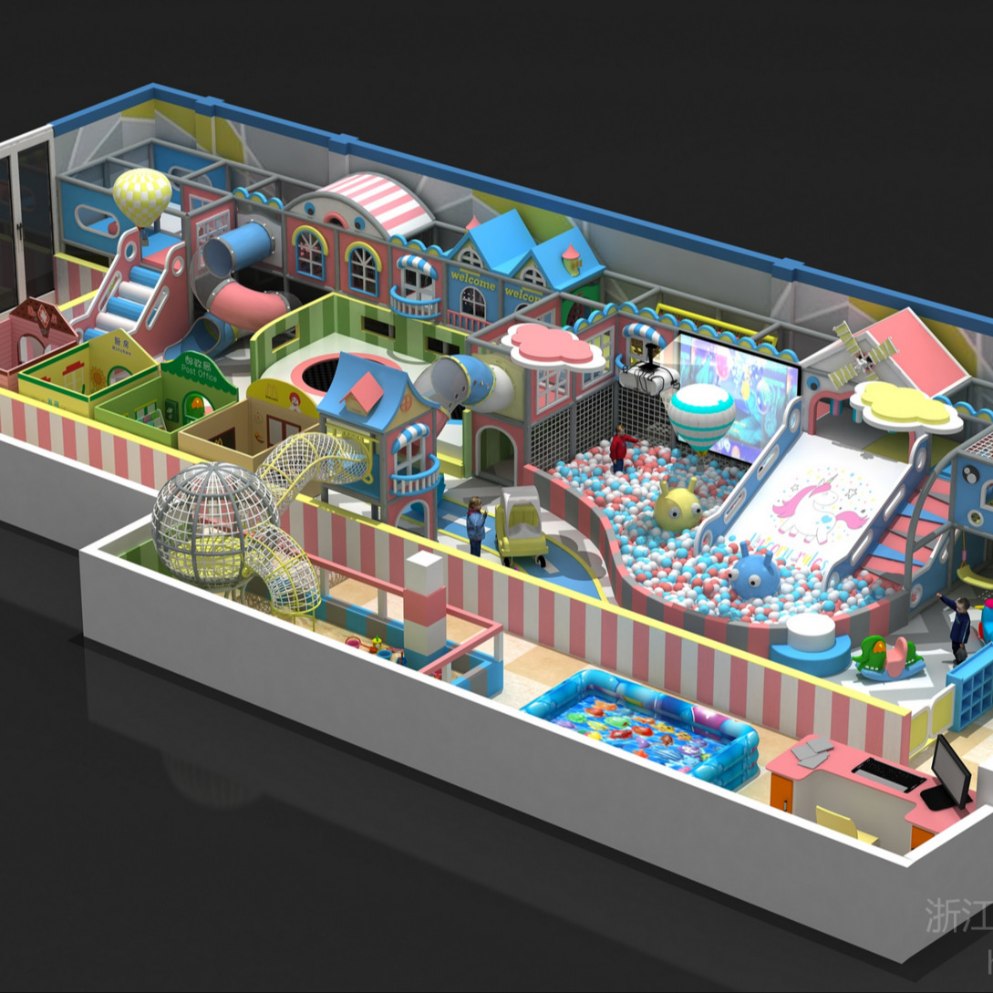淘气堡 飞特新款室内儿童乐园 定制马卡龙系列淘气堡组合滑梯游乐设备厂家