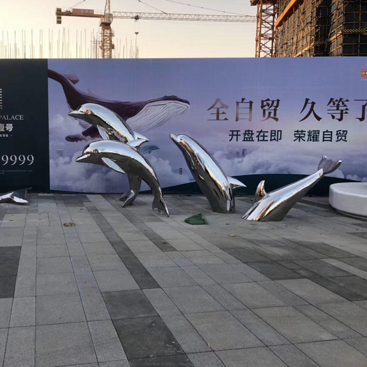 佰盛 金属海豚雕塑厂家 不锈钢小海豚雕塑价格 广场卡通海豚雕塑摆件  支持定制