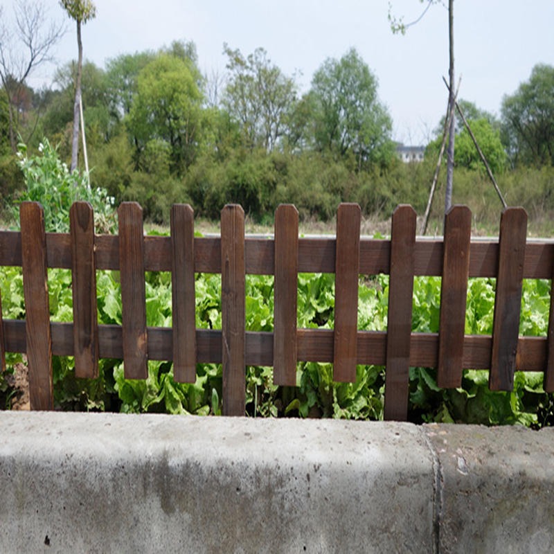 佳星花池围栏 木质护栏 景区碳化木围栏 公园庭院木质围栏 实木篱笆