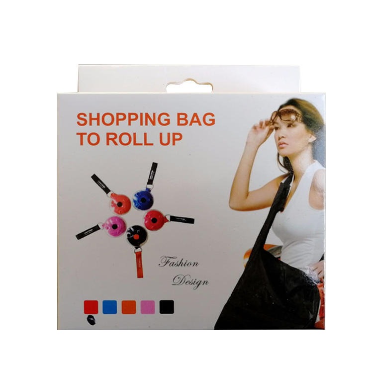 红素伸缩购物袋小圆盘可折叠便携斜挎环保袋多功能免费设计logo