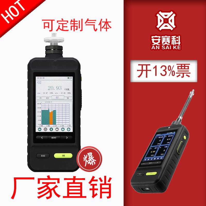 手持可燃气体报警器 安赛科zezhou600 四合一 酒精检测仪
