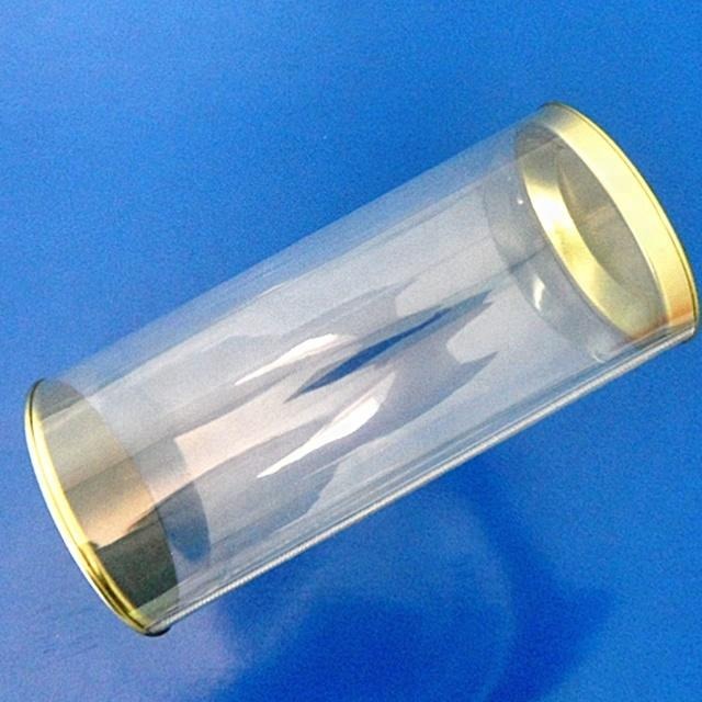 青岛厂家定做 PVC马口铁圆筒 手提PVC圆桶 透明礼品罐 PET糖果包装圆筒