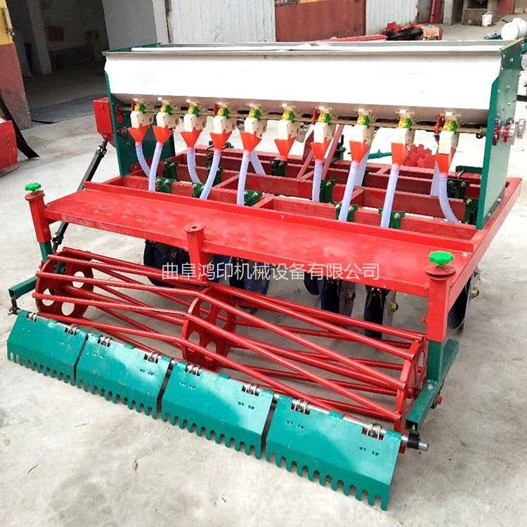 12行双箱种肥同播机 拖拉机牵引式小麦种植机 多功能小麦旱稻精量播种机
