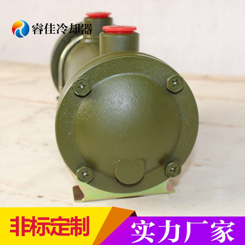 铜管式油冷却器 睿佳BS418油压机油散热器  水冷式油散热器