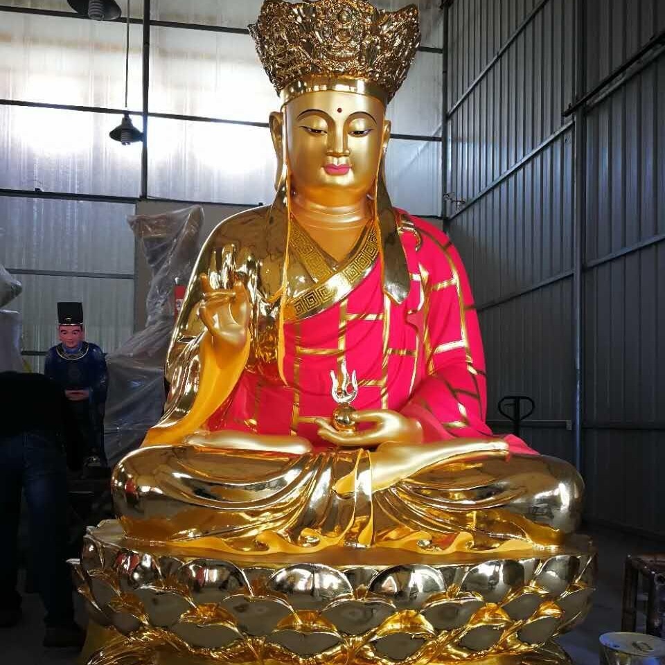 佛像 本厂专业生产精品铜雕地藏王佛像 玻璃钢地藏王菩萨 带背光地藏王佛像