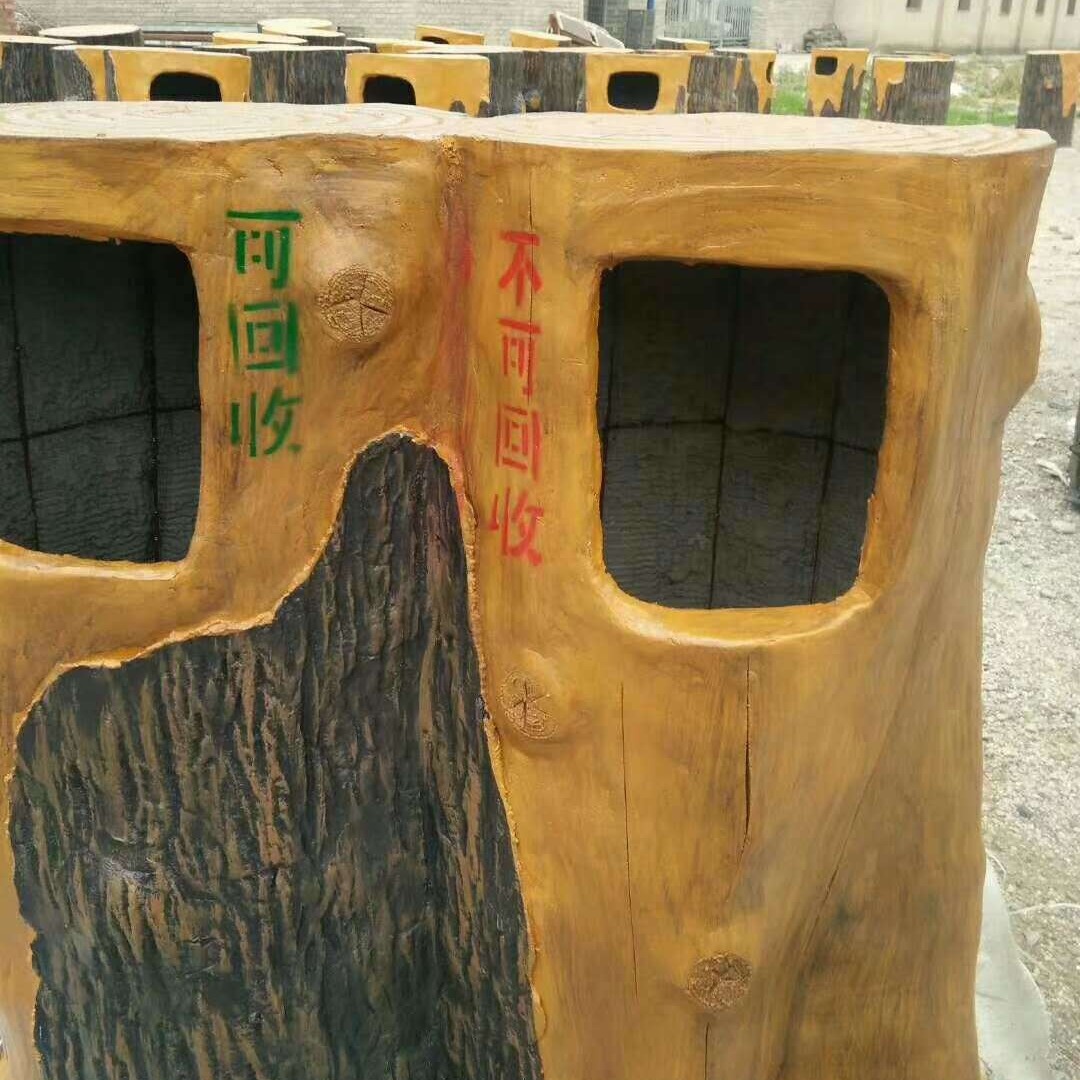 水泥垃圾桶厂家 仿木长椅 来图定制 山韵园林图片