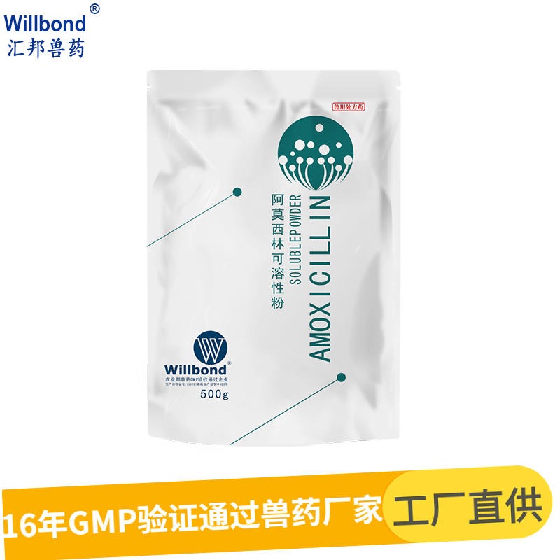 GMP厂家批发 willbond 30%阿莫可溶性粉500g母猪产后感染大肠杆菌葡萄杆菌 鸡白痢