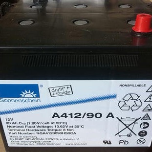 进口德国阳光A412/90A阳光电池12V90AH太阳能 通讯 发电专用胶体蓄电池