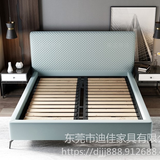 广西特卖网红床和柜全套 酒店床 公寓双人床 现代简约双人床1.5m1.8m2.0m真皮床 北欧皮艺床 柜子可定制
