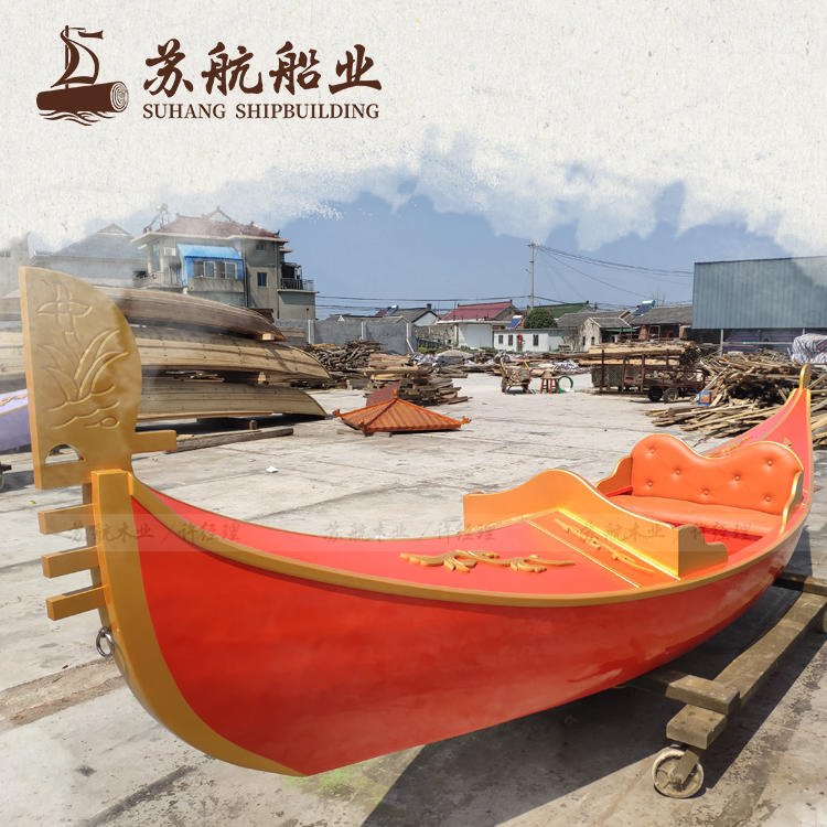苏航现货批发威尼斯贡多拉 欧式贡多拉手划船 拍摄装饰木船 欧式木船 贡多拉手划船