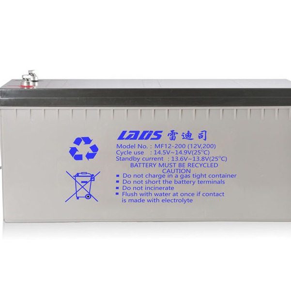 雷迪司蓄电池MF12-200 12V200AH 铅酸储能电池 太阳能电池 eps应急电源电瓶 价格