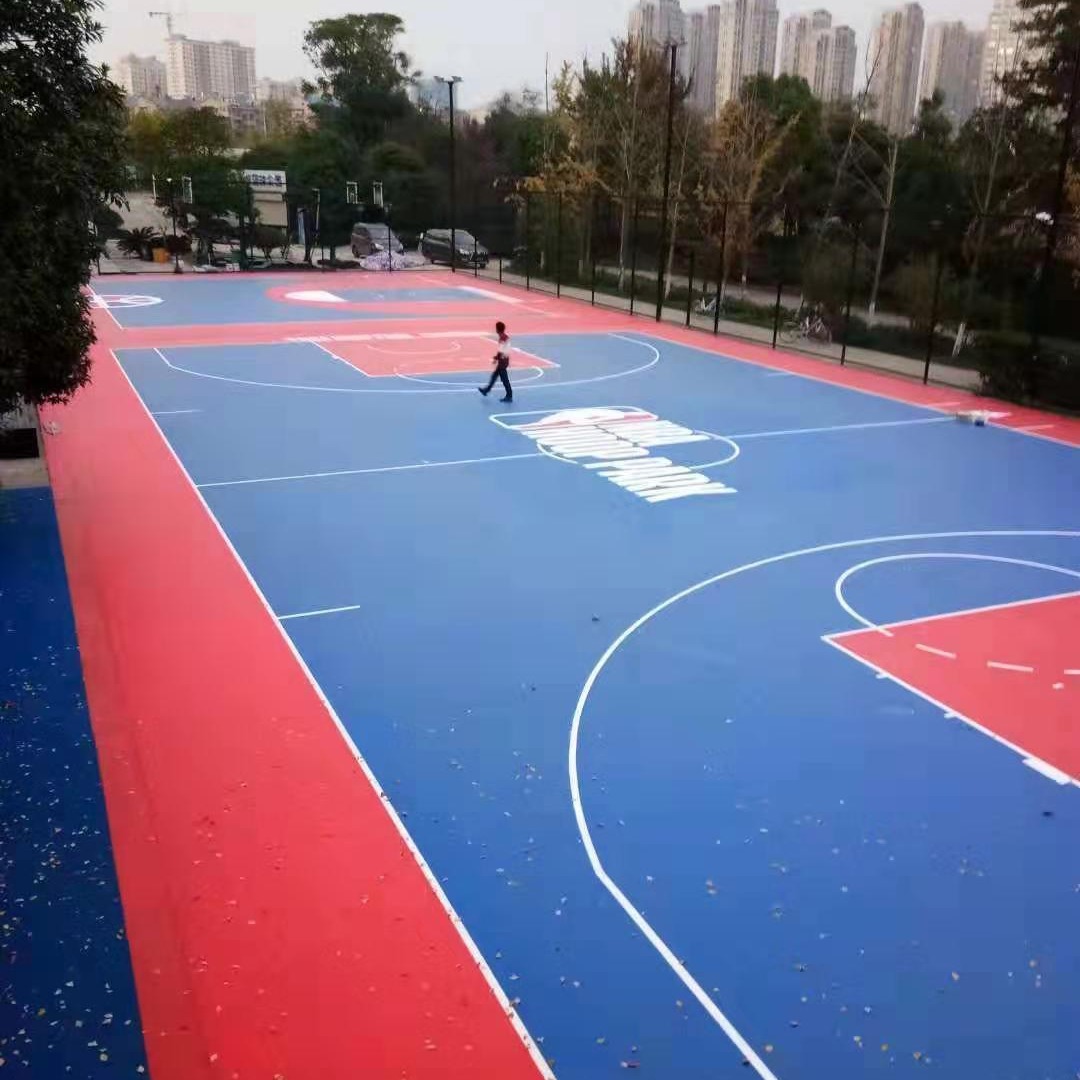 直销塑胶球场 硅pu 等各类篮球，网球，羽毛球场材料施工 佳诚地坪图片