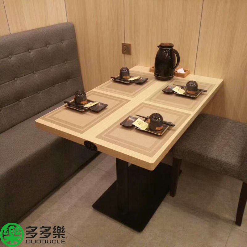禾田新中式餐厅餐桌椅，实木时尚餐桌，奶茶店点心店快餐店餐桌椅沙发卡座厂家专业定做