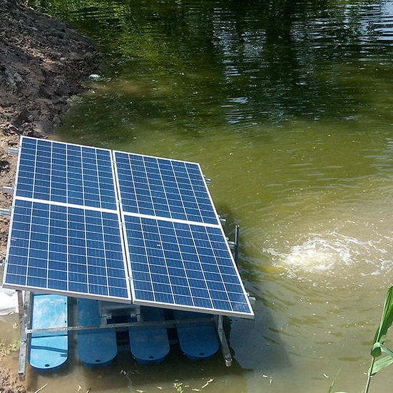 RSUN-WK太阳能微孔曝气机 水生态修复 河道专用太阳能光伏板微孔曝气机 池塘景观增氧机