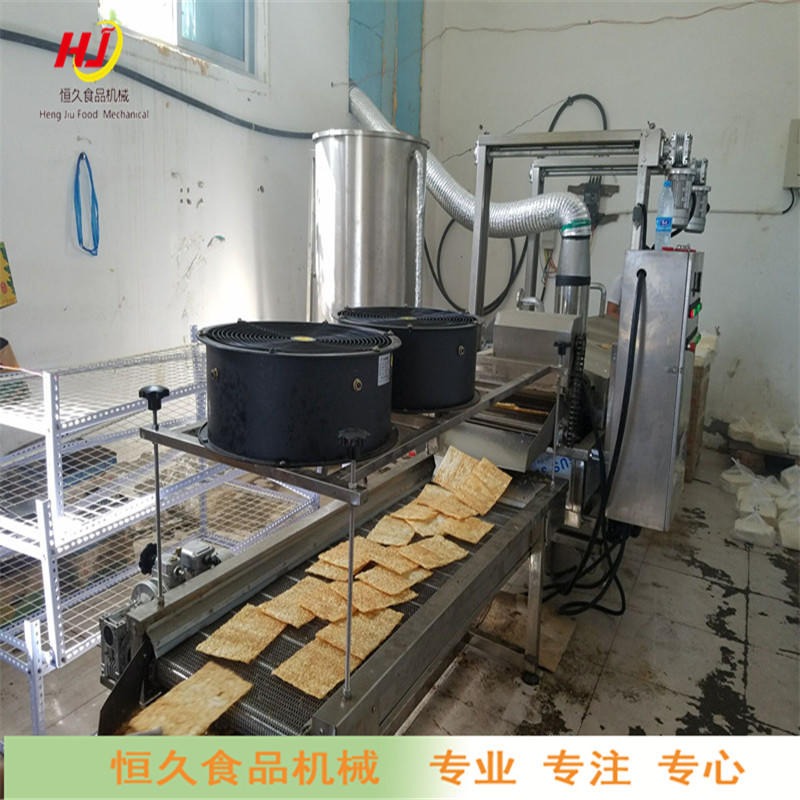 天津煎饼果子制作机器 薄脆油炸机  超薄面皮油炸线图片